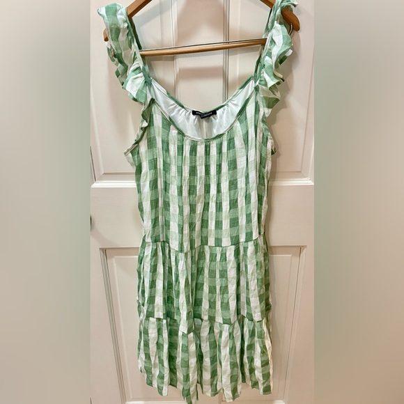 Robert Louis Green and White Plaid Dress Size Large - Picture 1 of 4